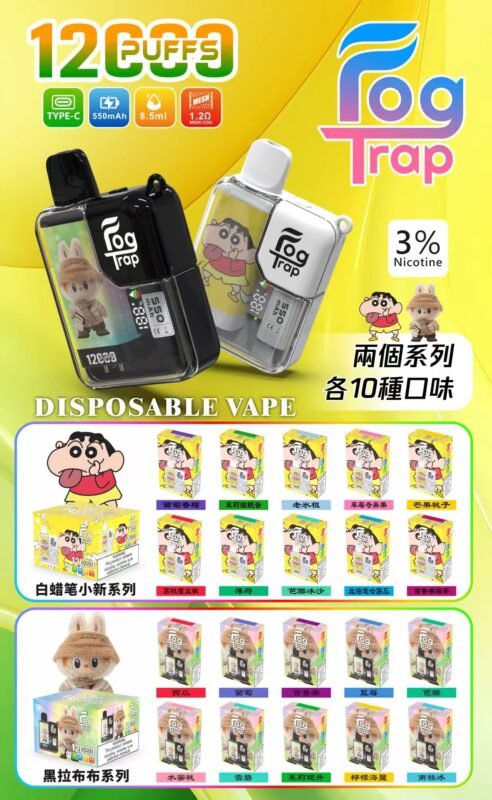 Fogtrap拉布布|蠟筆小新聯名款12000口抛棄式電子煙
